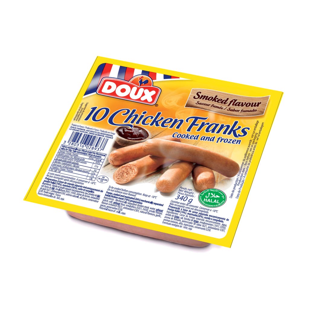 Chicken Frankfurters Doux Smoked Flavour Halal