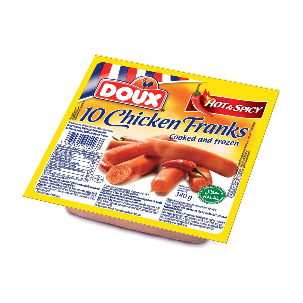 Chicken Frankfurters Doux Hot & Spicy Halal