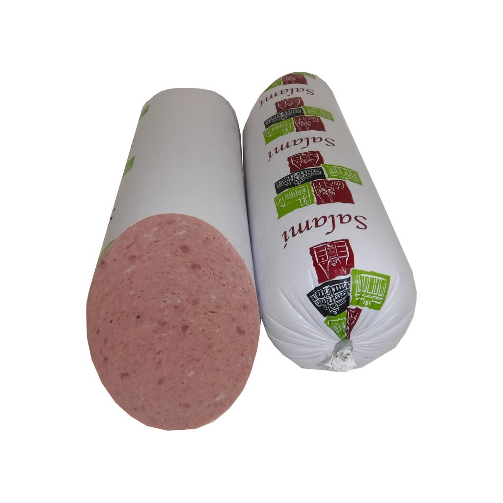 Pork Salami with Garlic + Chicken , Cooked , Individually Packed