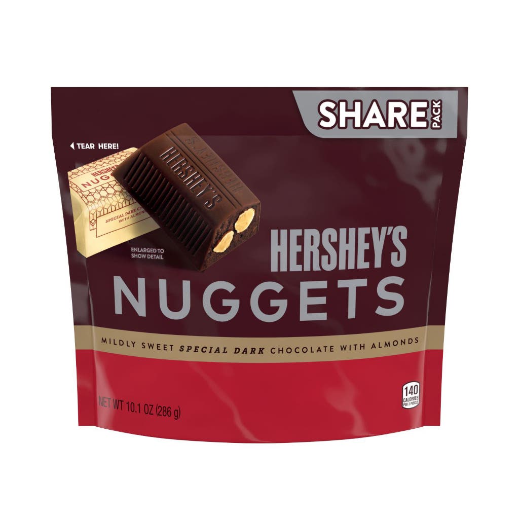 HERSHEY'S NUGGETS SPECIAL DARK Mildly Sweet Chocolate with Almonds Pouch 286g