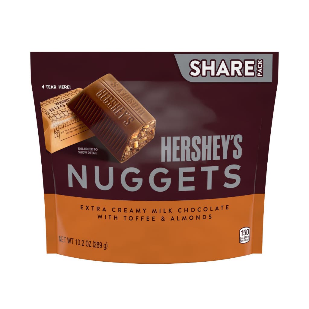 HERSHEY'S NUGGETS Extra Creamy Milk Chocolate with Toffee and Almonds Pouch 289g