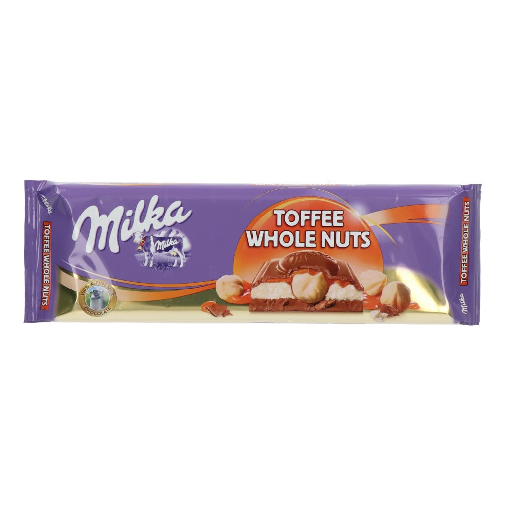 Filled Chocolate Bars Milka Toffee Whole Nuts Tablet