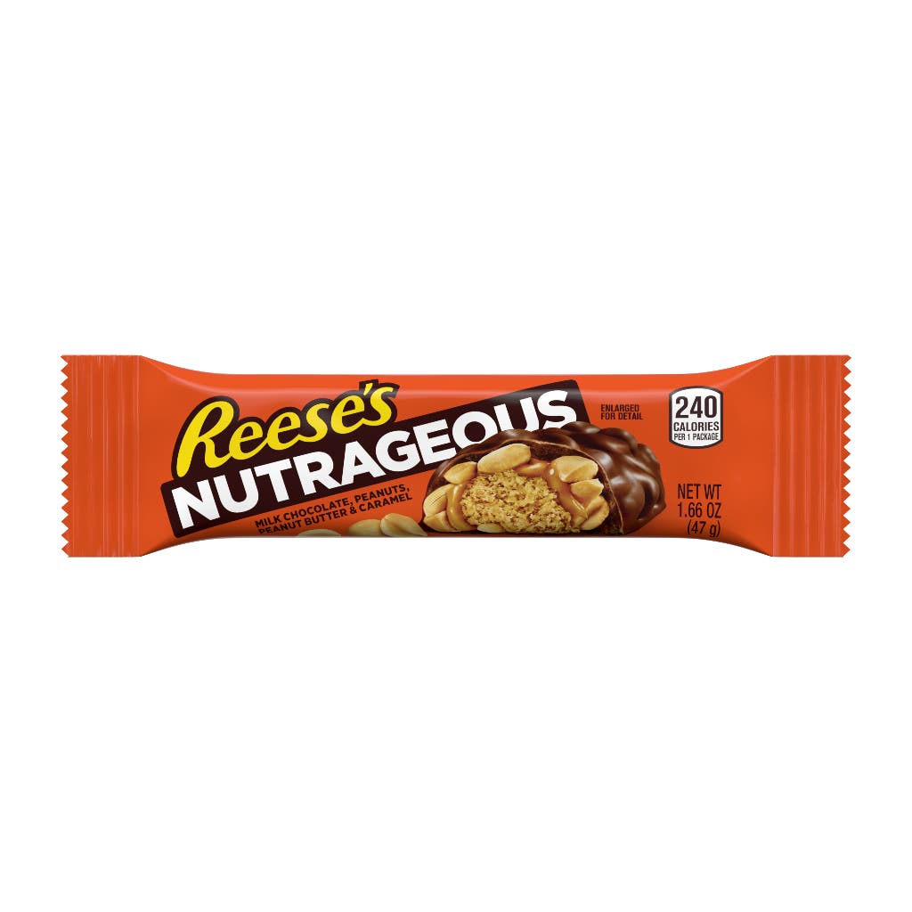 REESE'S NUTRAGEOUS Milk Chocolate, Peanuts, Peanut Butter and Caramel Candy 47g