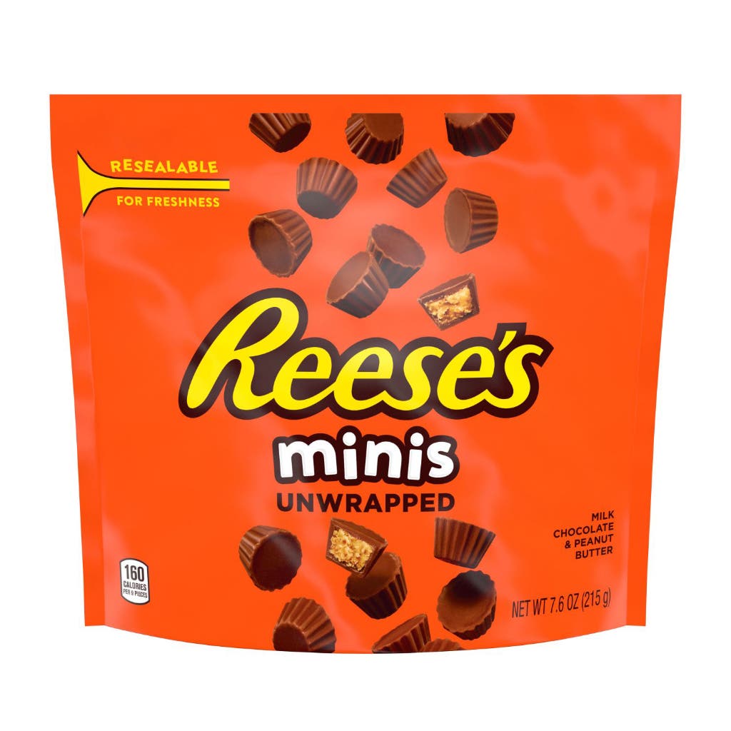 REESE'S Minis Milk Chocolate Peanut Butter Cups Miniatures Candy Pouch 215g