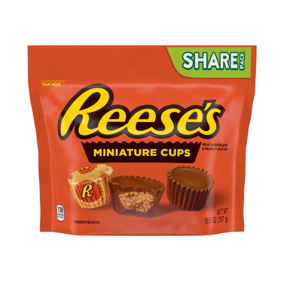 REESE'S Milk Chocolate Peanut Butter Cups Miniatures Candy Pouch 297g