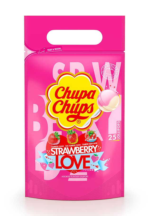 Lollipop Chupa Chups Strawberry Love 25 Pieces