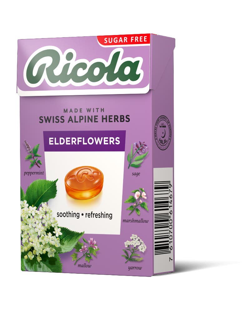 Ricola Swiss Herb Drops Elderflowers Sugar Free 20x40 gr.