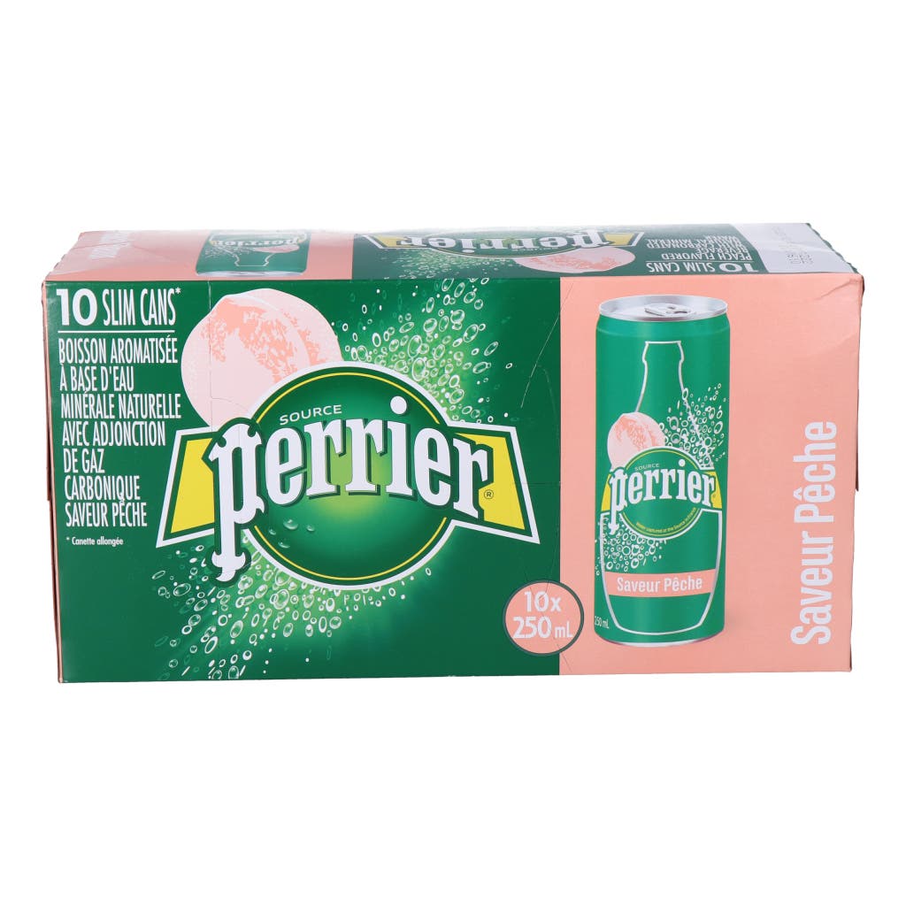 Mineral Water Perrier Sparkling Slim Can Peach