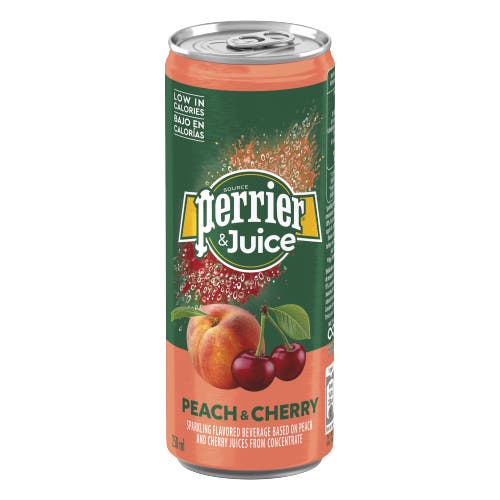 Mineral Water Perrier & Juice Peach & Cherry