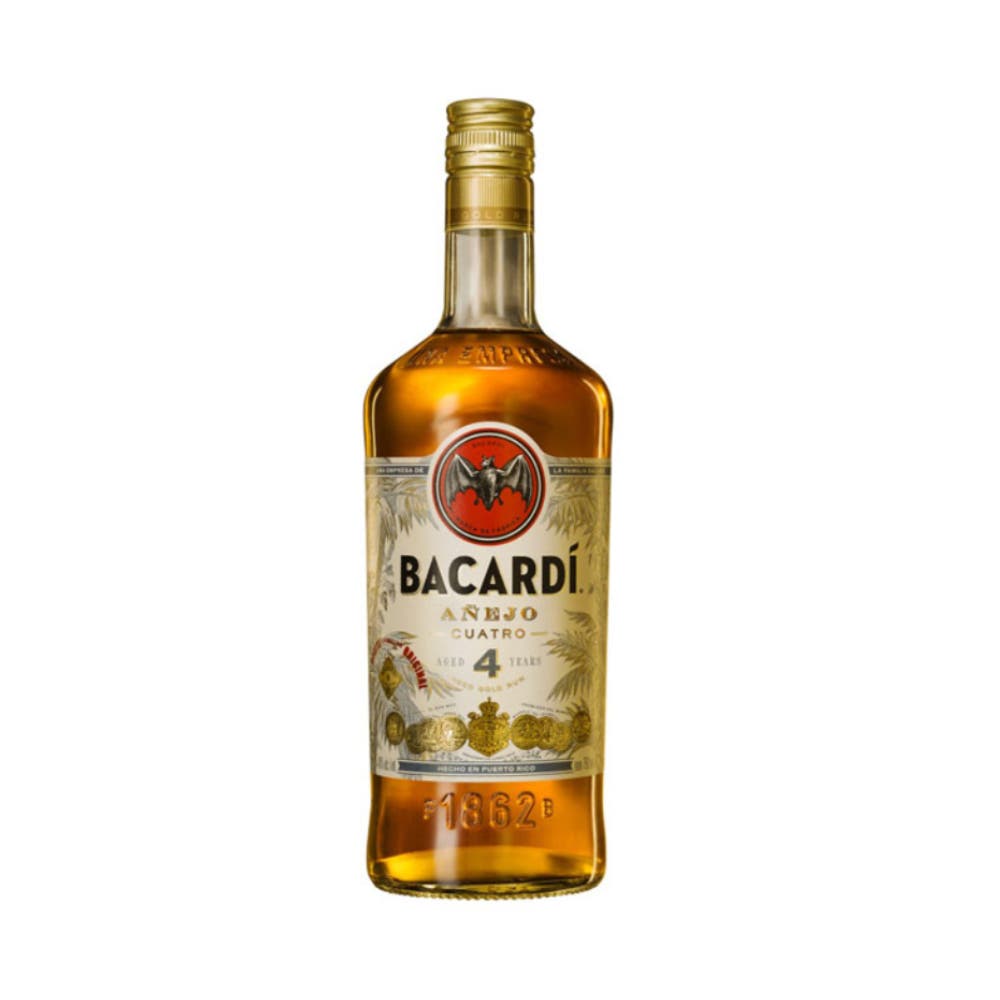 Bacardi Anejo Rum Cuatro Aged 4 Years 1L