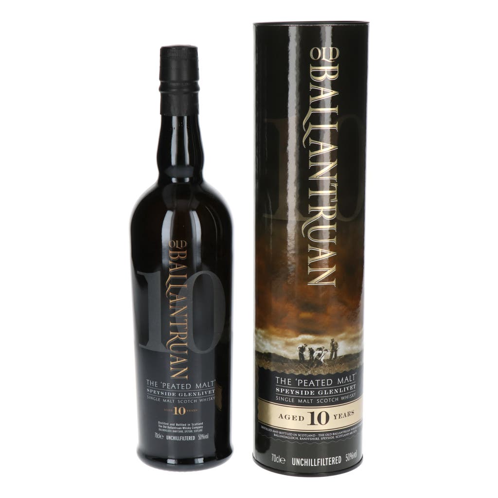 Old Ballantruan Whisky The 'Peated Malt' Speyside Glenlivet Aged 10 Years in Tube