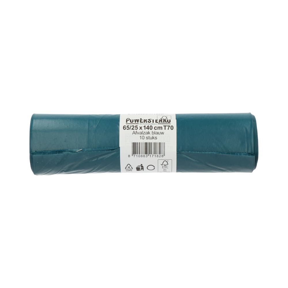 Garbage Bag Plastic Blue LDPE 65/25 x140 cm 53my T70 240L