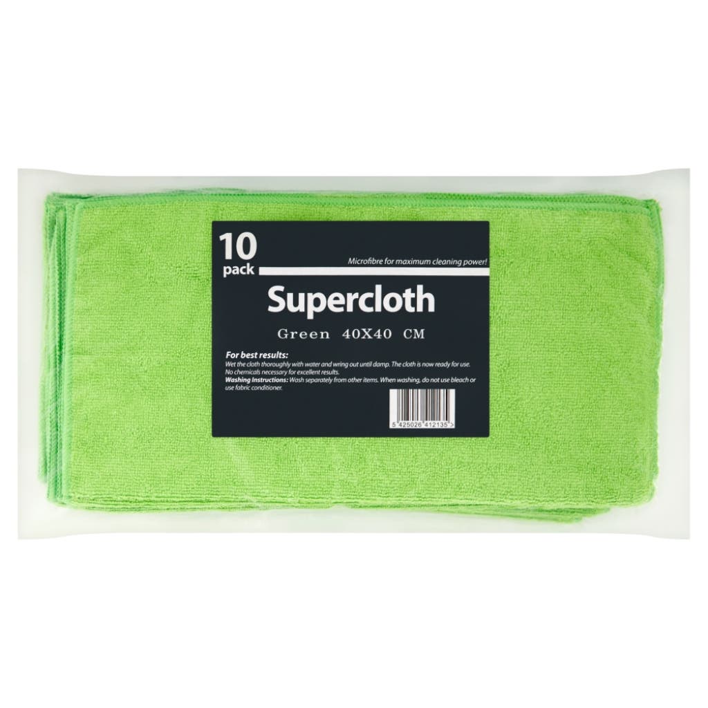 Cleaning Cloths Microfibre Green 40x40 cm